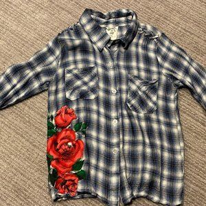 Flowers by Zoe Plaid Shirt with Flowers